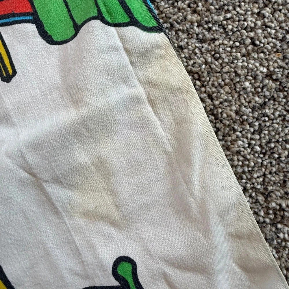 Vintage 1971 Peanuts Snoopy Charlie Brown Twin Flat Sheet JCPenney Muslin White